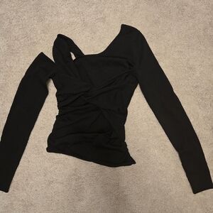 Zara Elegant Black Long Sleeve Women's Top